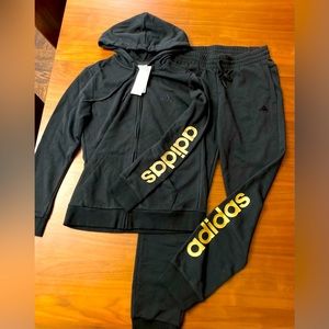 ADIDA Black with Gold Logo Track Suit, medium